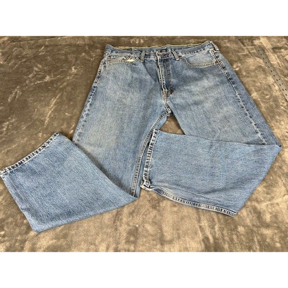 Levis Jeans Mens 38x29 Blue 505 Regular Straight Stretch Denim - Picture 2 of 6